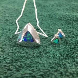 Natural Australian Black Opal Set